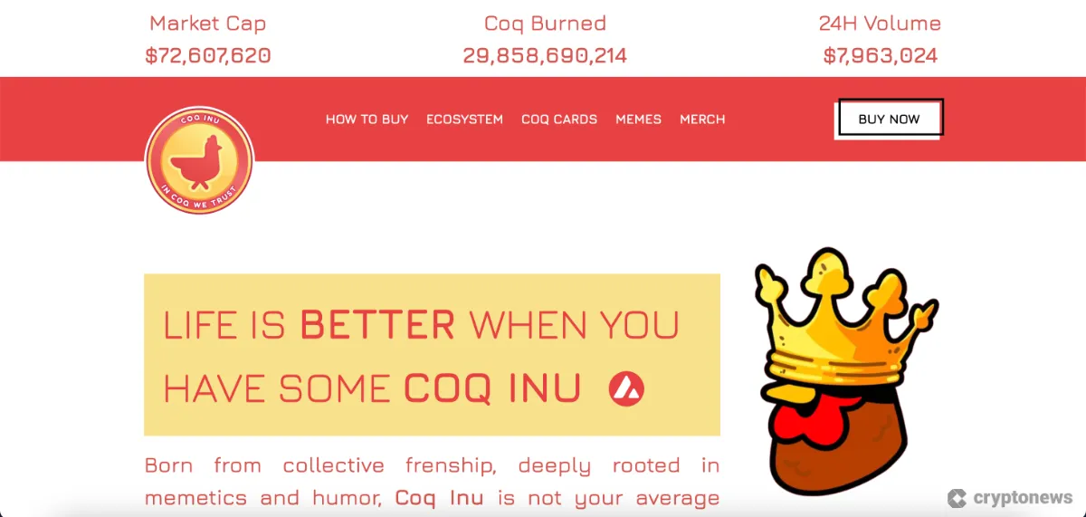 coq inu homepage
