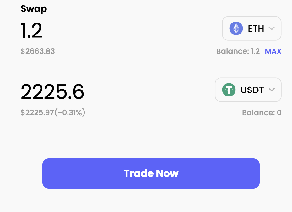 Buying ETH on Best Wallet