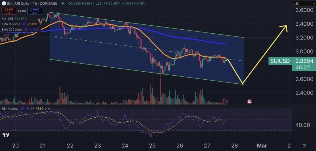 Sui price chart.