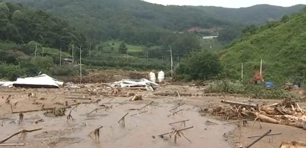 Many parts of South Korea were devastated by flood damage in July 2023.