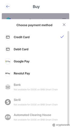 widget for funding your crypto wallet with fiat currency