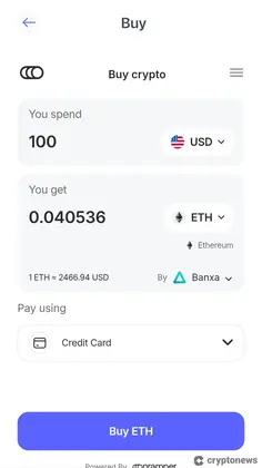 How to buy ETH with fiat currency on Best Wallet