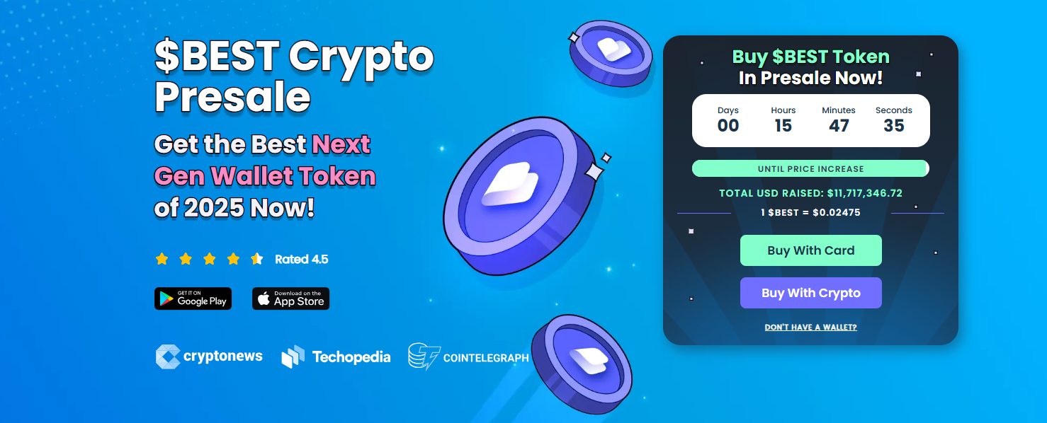 Presale token $BEST terus menunjukkan performa positif, dengan lebih dari $11,7 juta dana yang telah berhasil dihimpun
