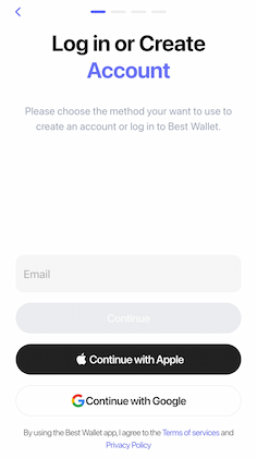 best wallet log in or create an account