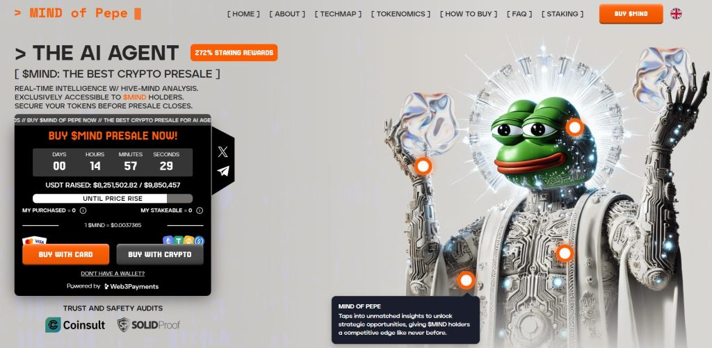 MIND of Pepe (MIND) presale website.