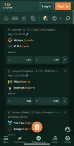 eSports betting site, TG.casino