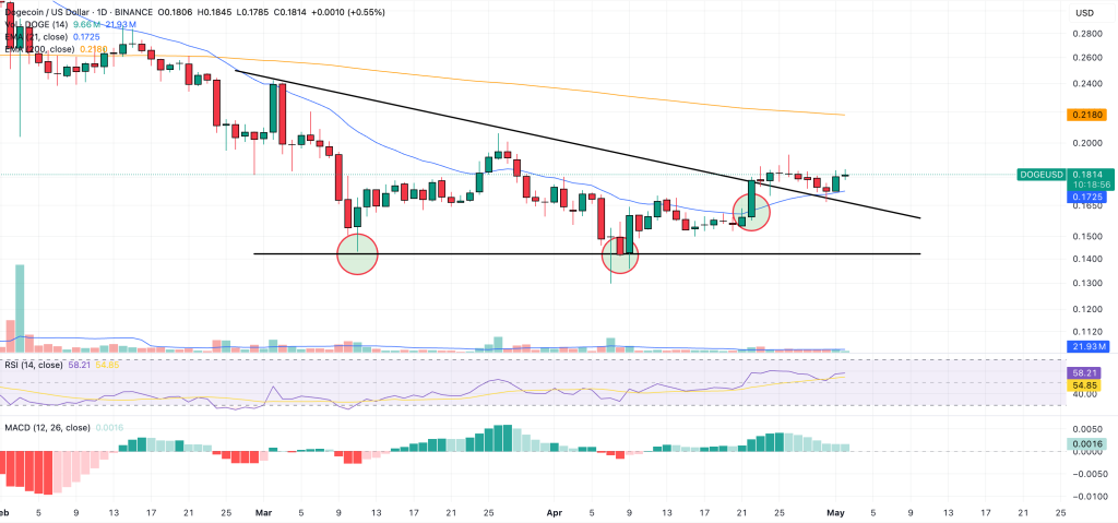 dogecoin daily price chart