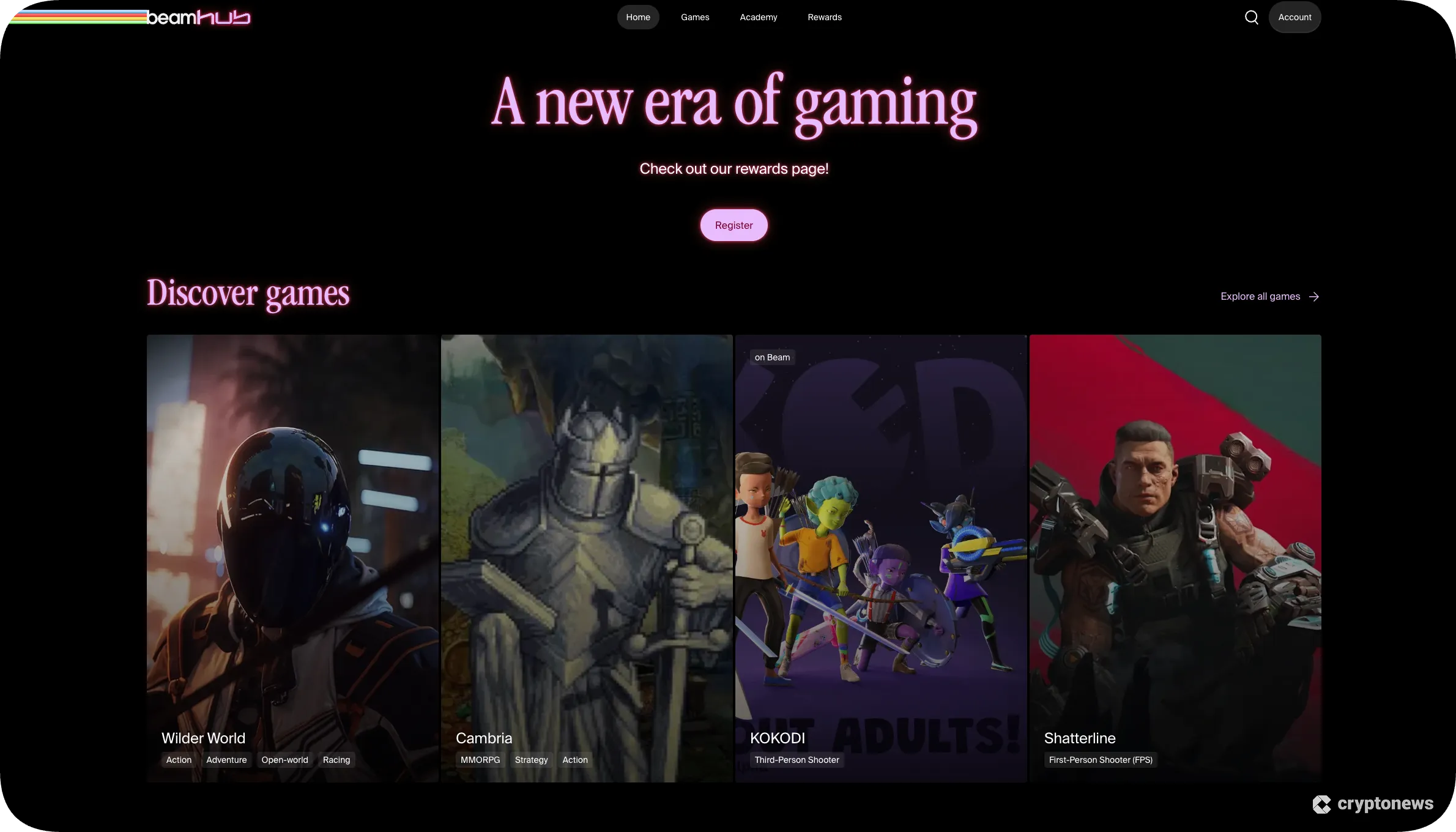 beamhub p2e multigame platform.