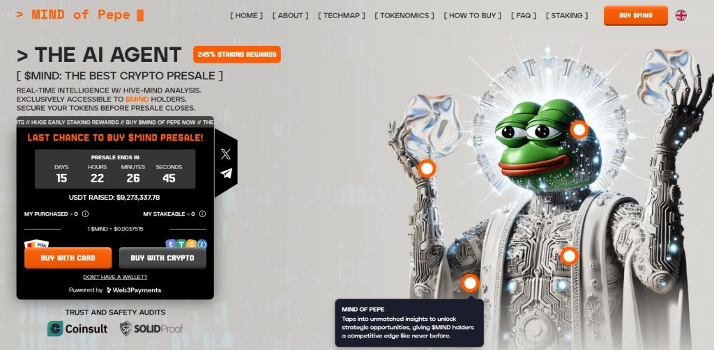 MIND of Pepe (MIND) presale website.