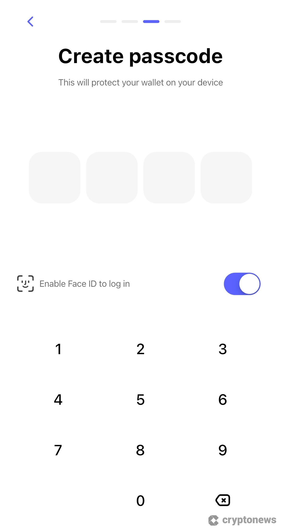 Set up your passcode on Best Wallet
