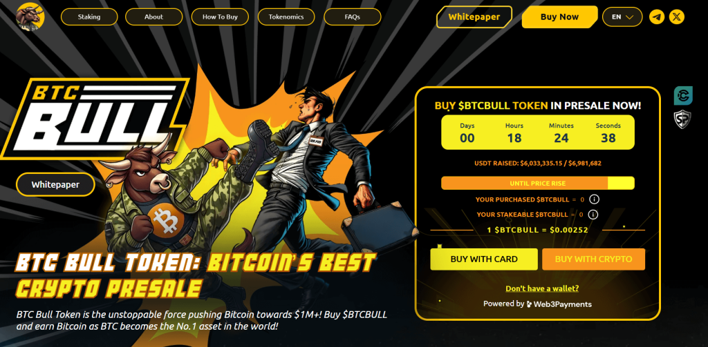 Bitcoin Bull (BTCBULL) presale website.