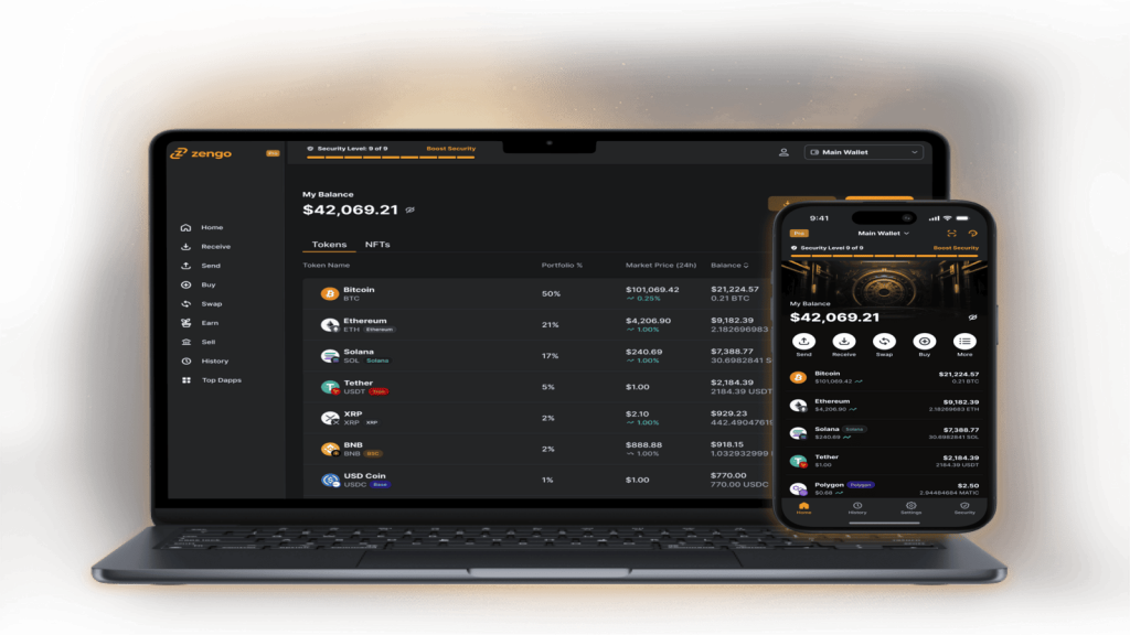 Zengo wallet interface
