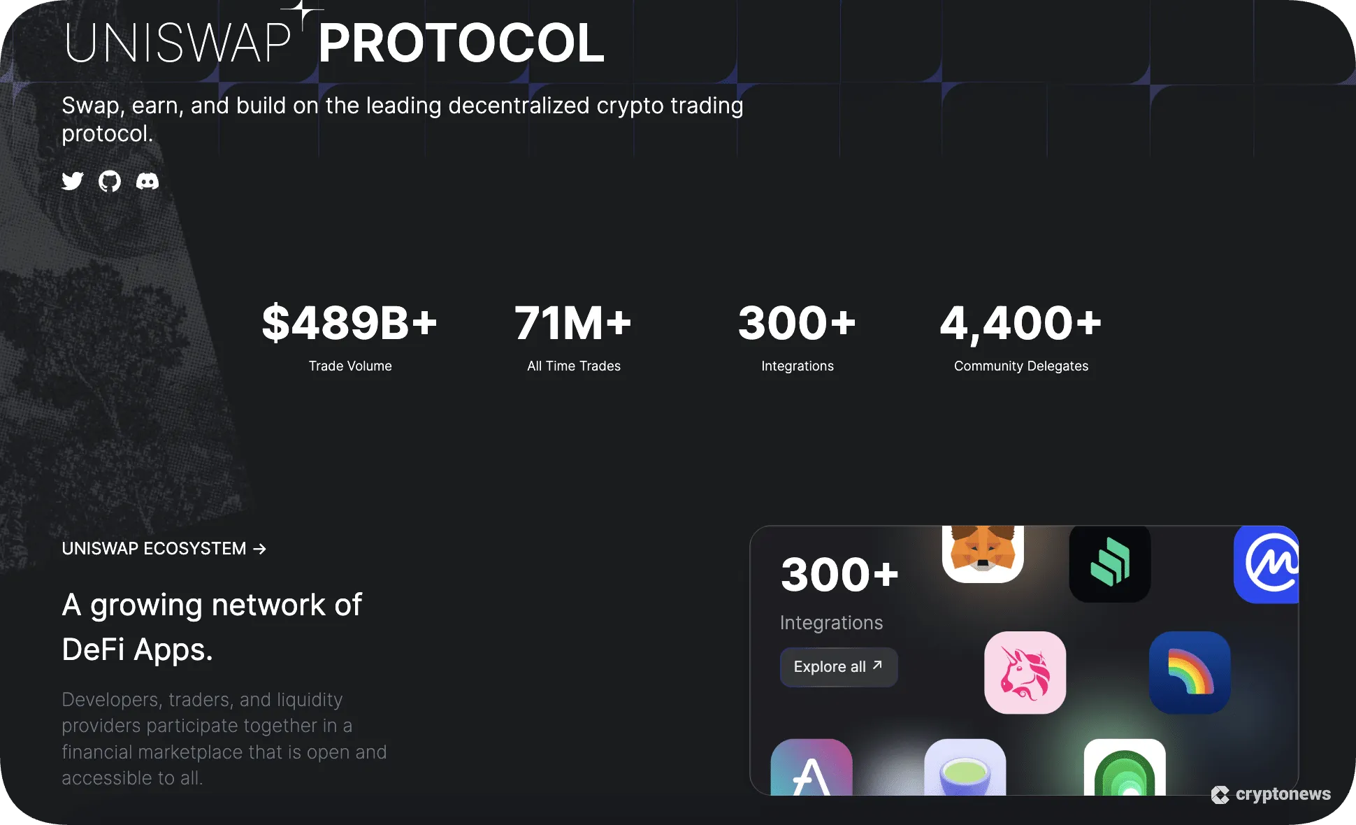 uniswap protocol screenshot layer 1 crypto