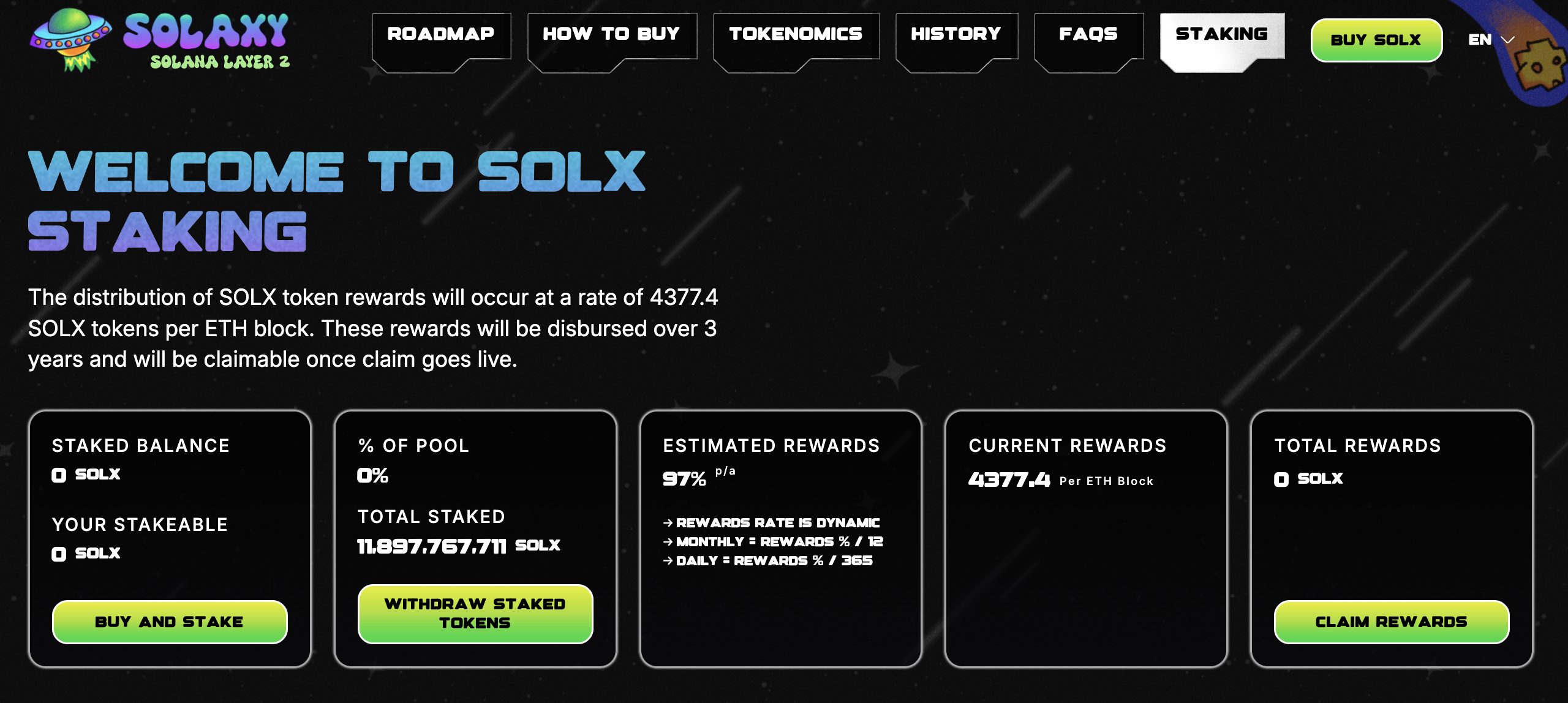 SOLX dashboard.