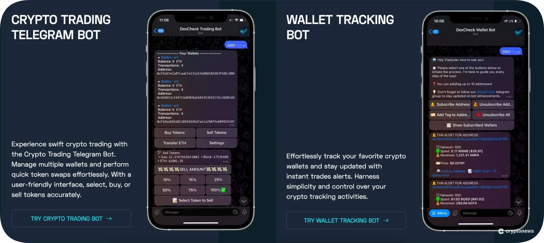 dexcheck trade tokens on telegram top crypto snipers