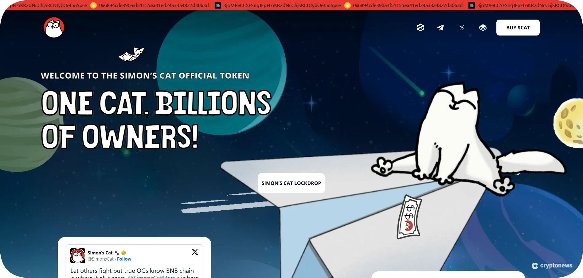Website of Simon's Cat