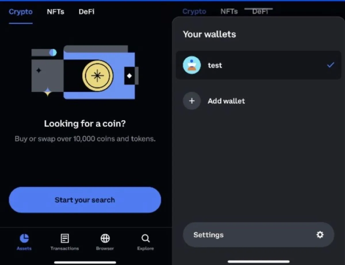 coinbase wallet add new wallet