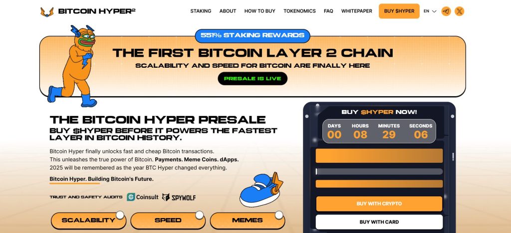 Bitcoin Hyper (HYPER) presale website.