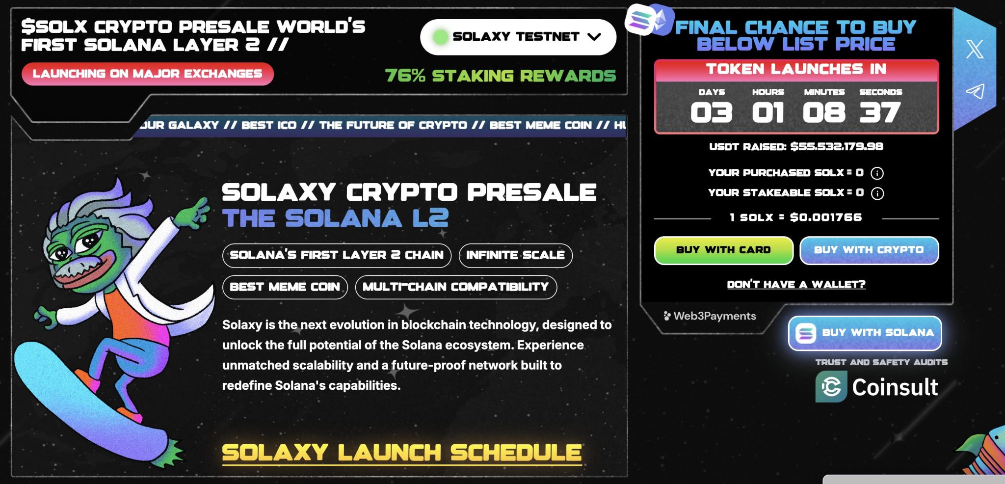 Untuk mengakomodasi lonjakan volume transaksi di jaringan Solana, solusi scaling layer-2 terbaru bernama Solaxy (SOLX) kini hadir sebagai terobosan yang menjanjikan