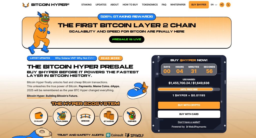 Bitcoin Hyper (HYPER) presale website.