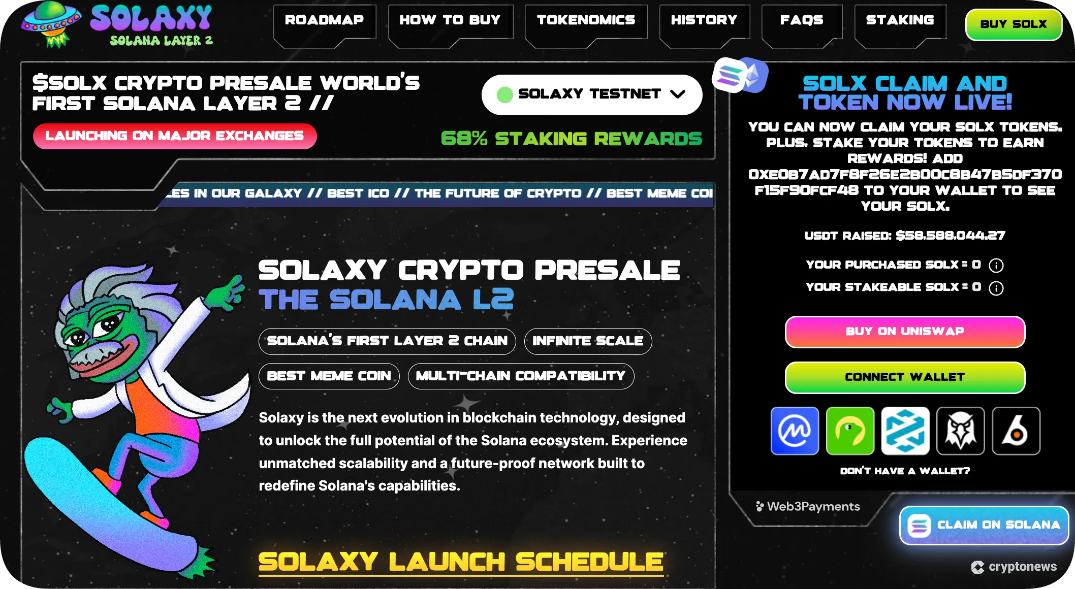 Solaxy homepage