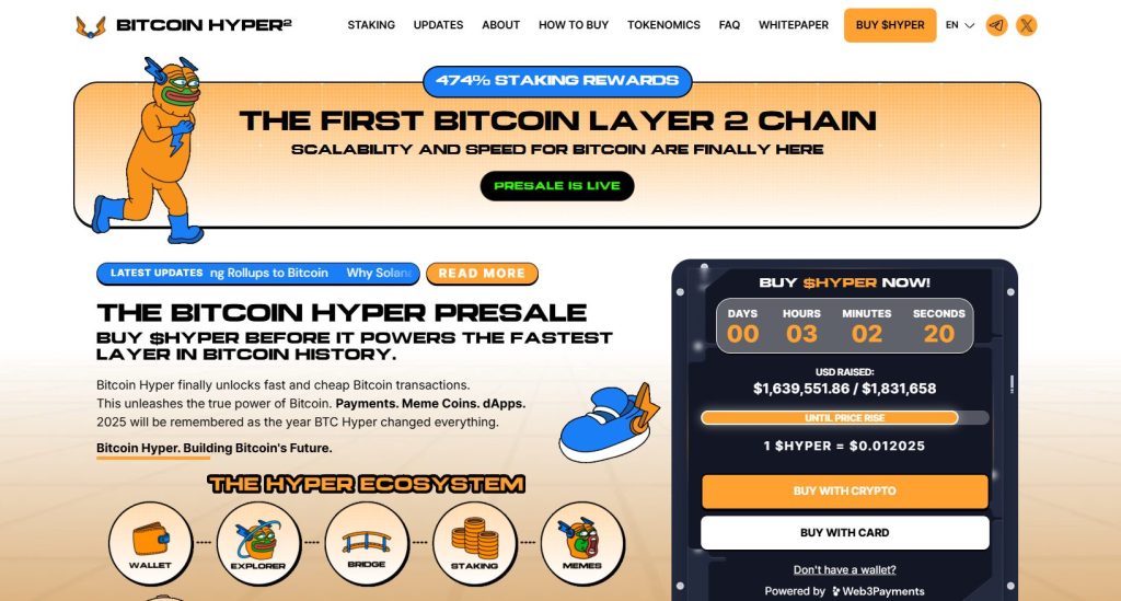 Bitcoin Hyper (HYPER) presale website.
