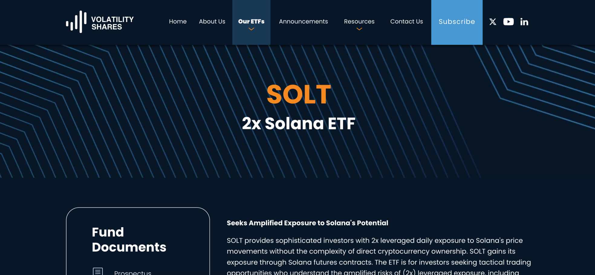 SOLT by Volatility Shares