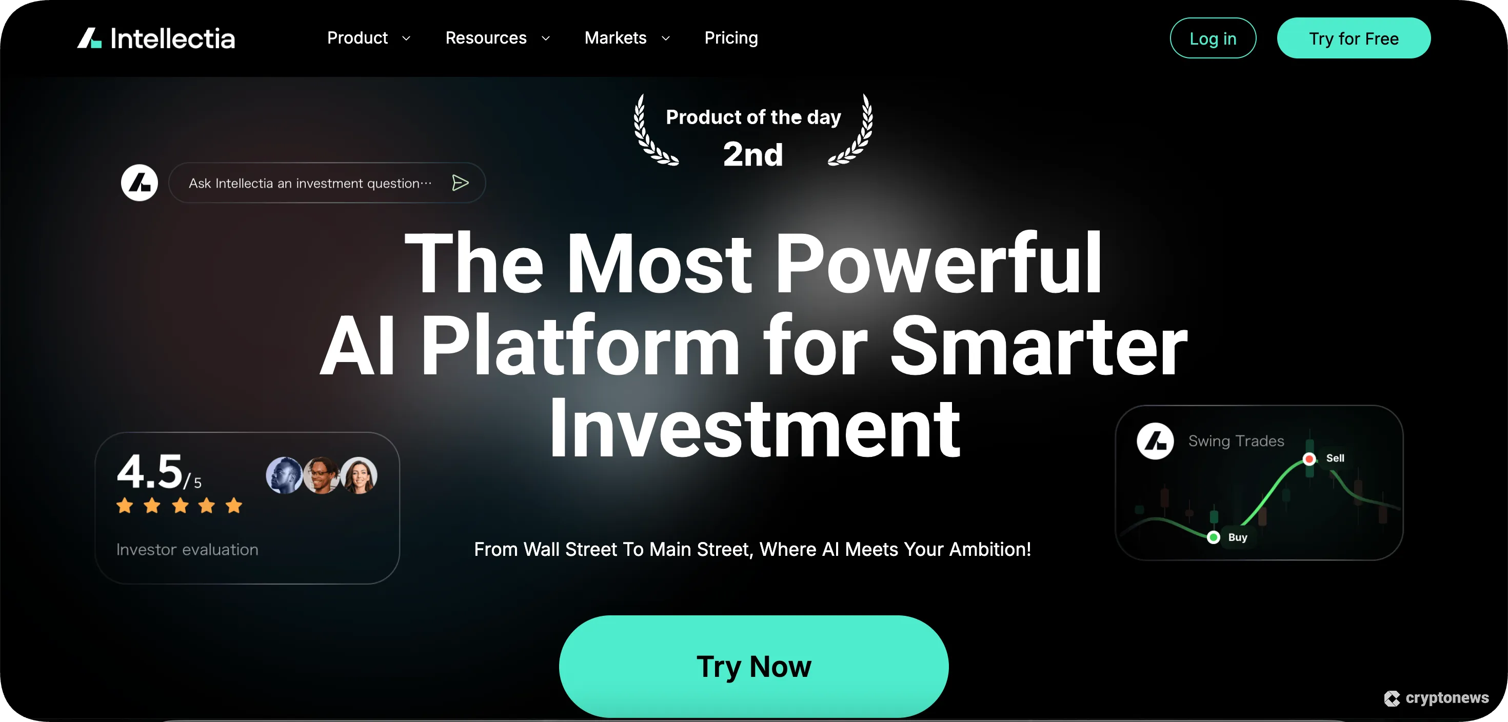 Intellectia homepage