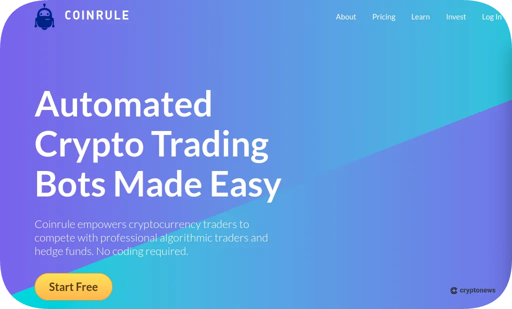 coinrule homepage