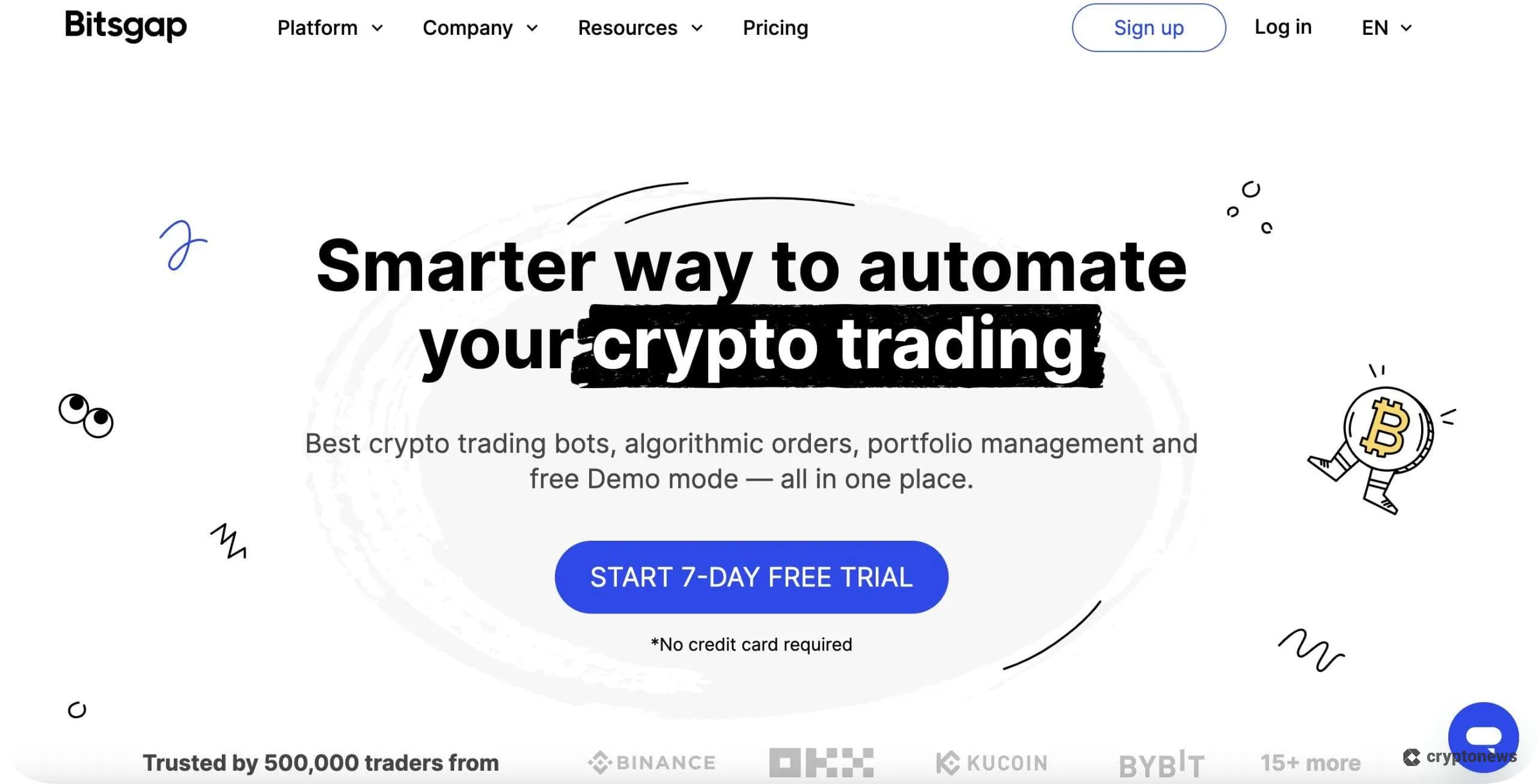 Bitsgap homepage