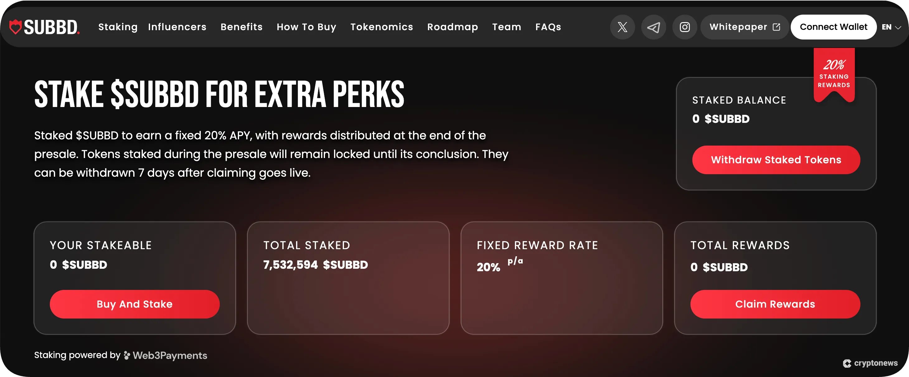 subbd staking information