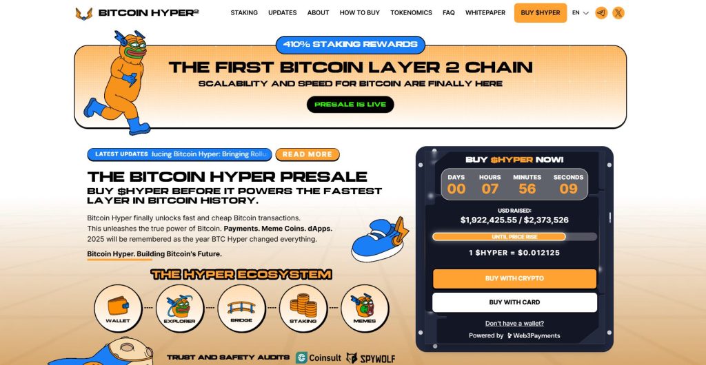 Bitcoin Hyper (HYPER) presale website.