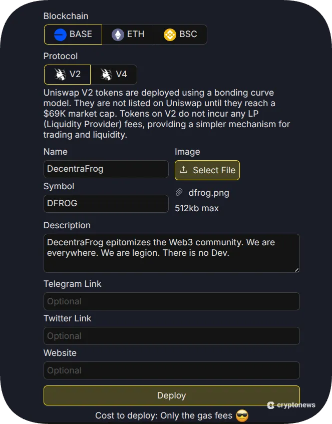 Using Ape store to create a new meme coin by adding token details