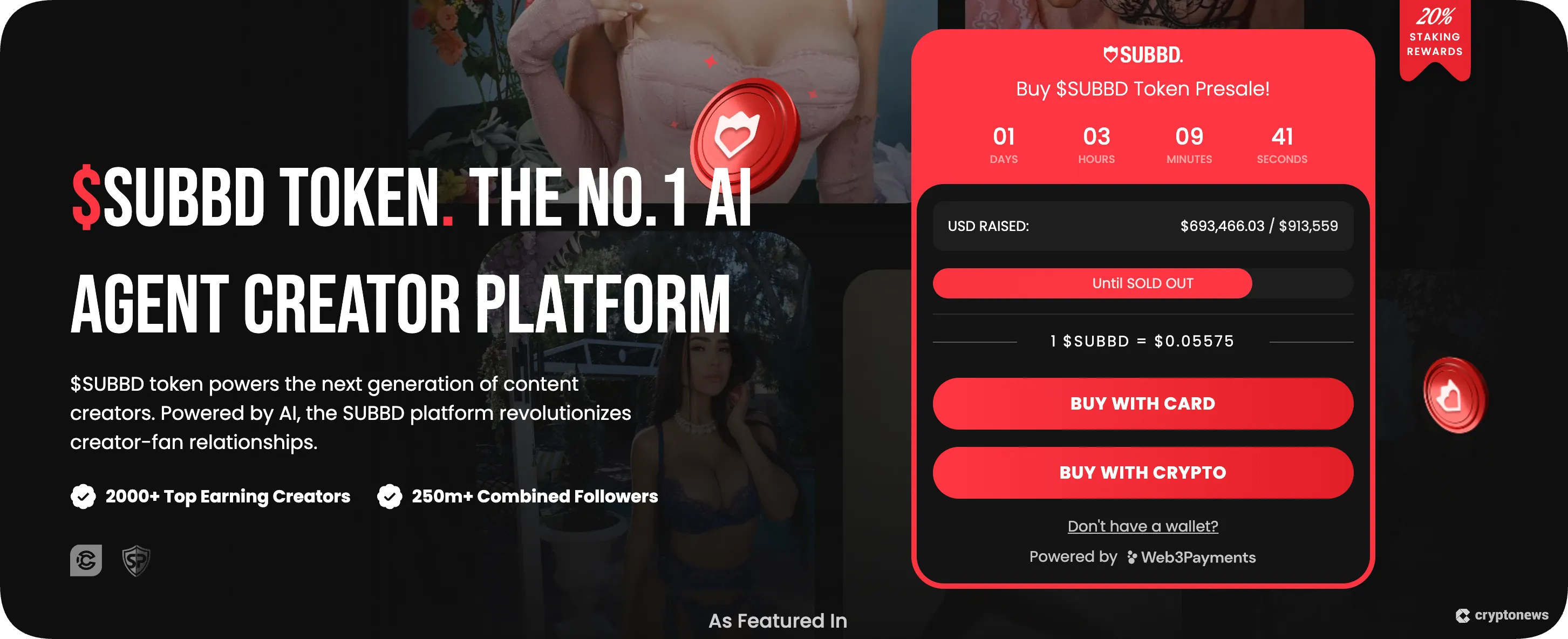 SUBBD Presale homepage