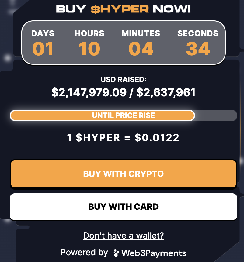 $HYPER presale widget