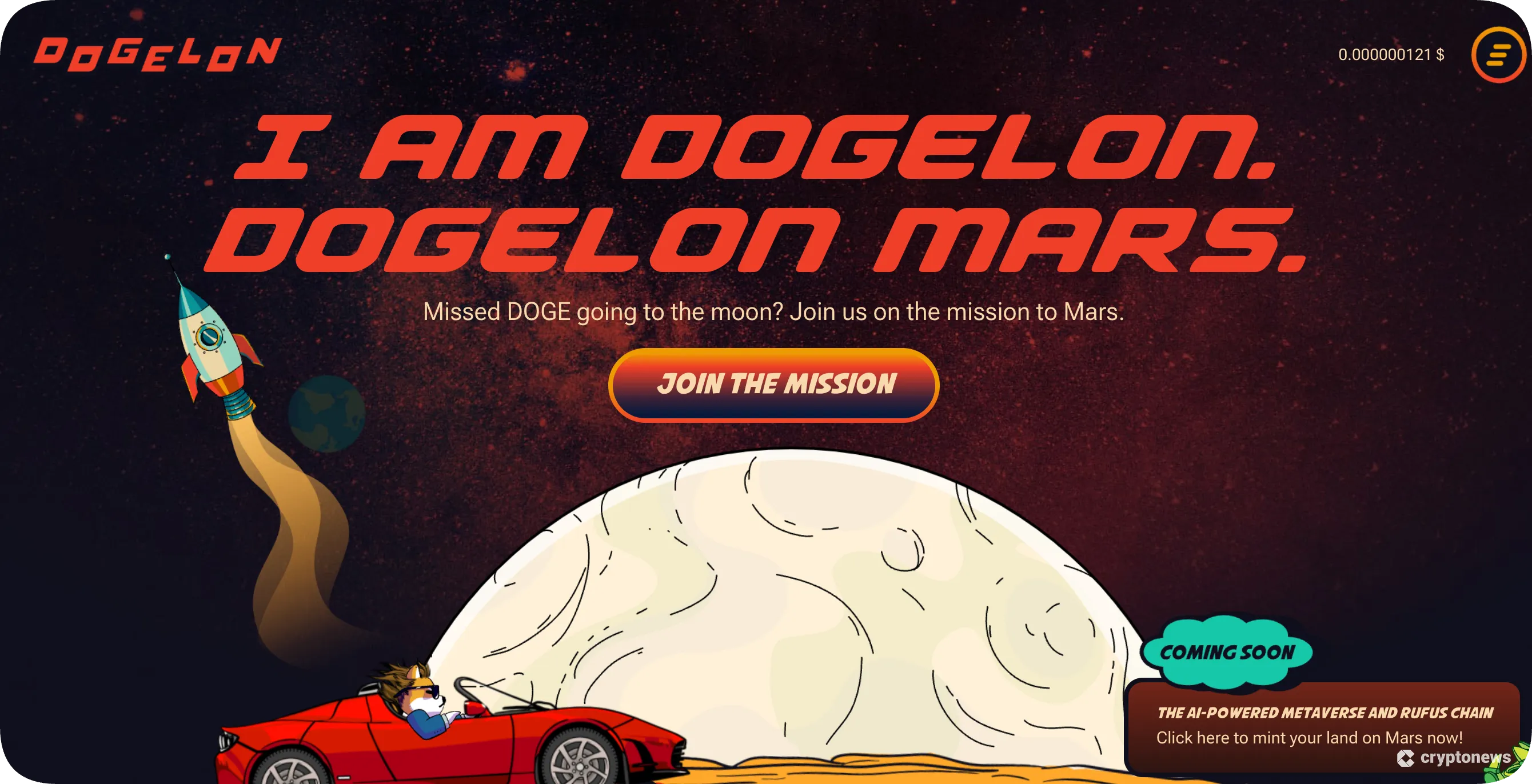 screenshot of dogelon mars