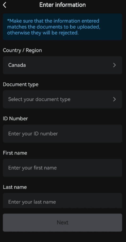 Bitunix Complete KYC Check