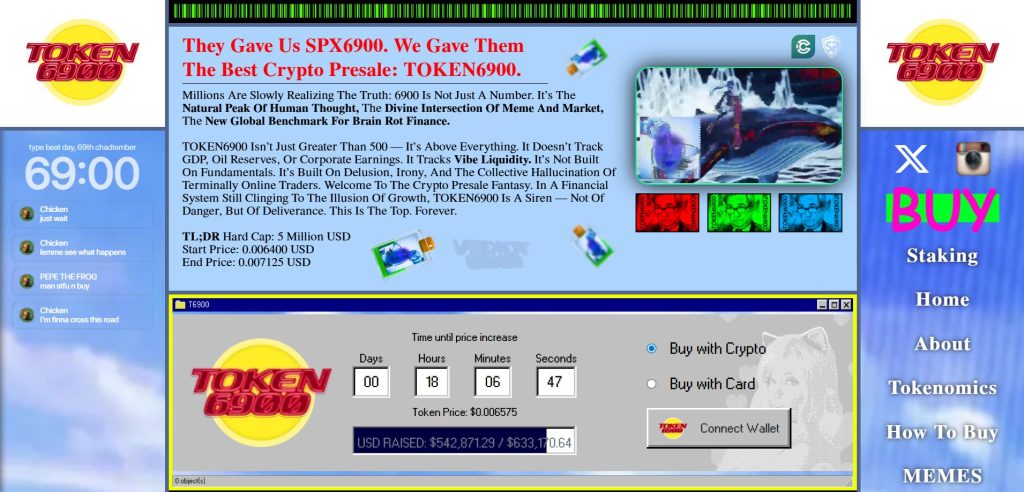 TOKEN6900 Presale website.