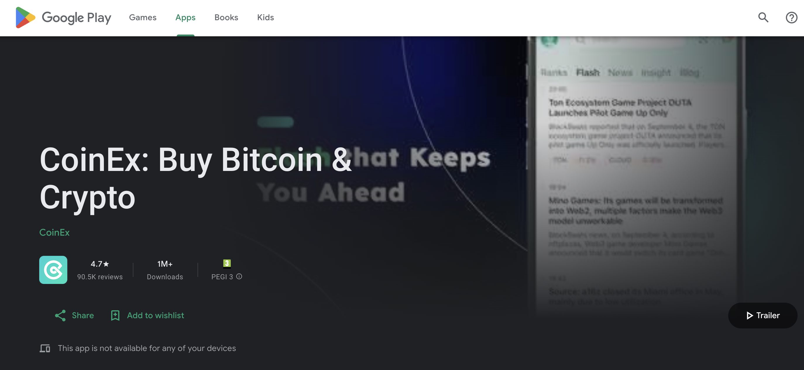 CoinEx app review Google Play