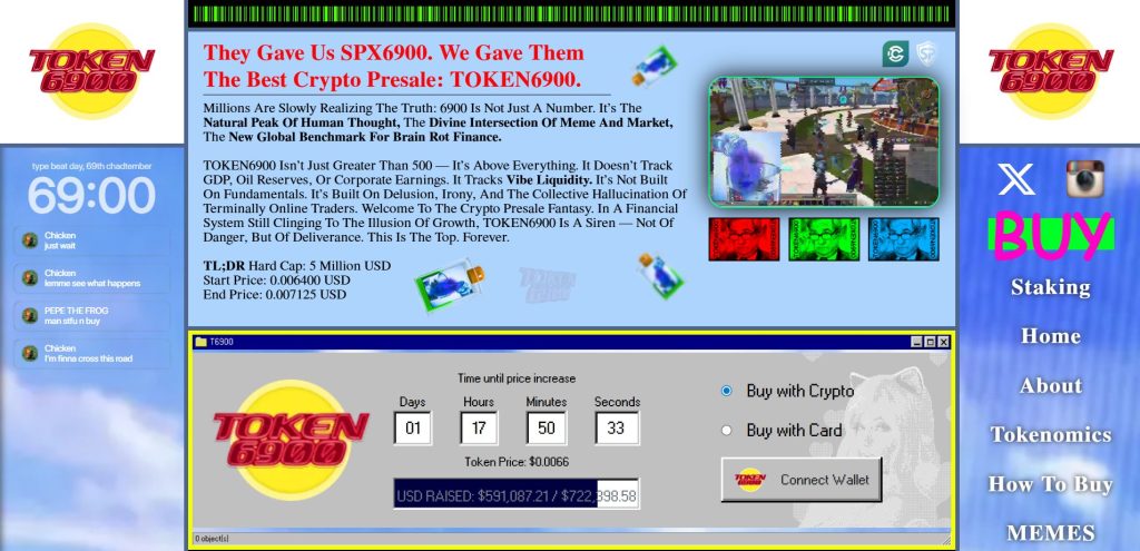 TOKEN6900 presale website.