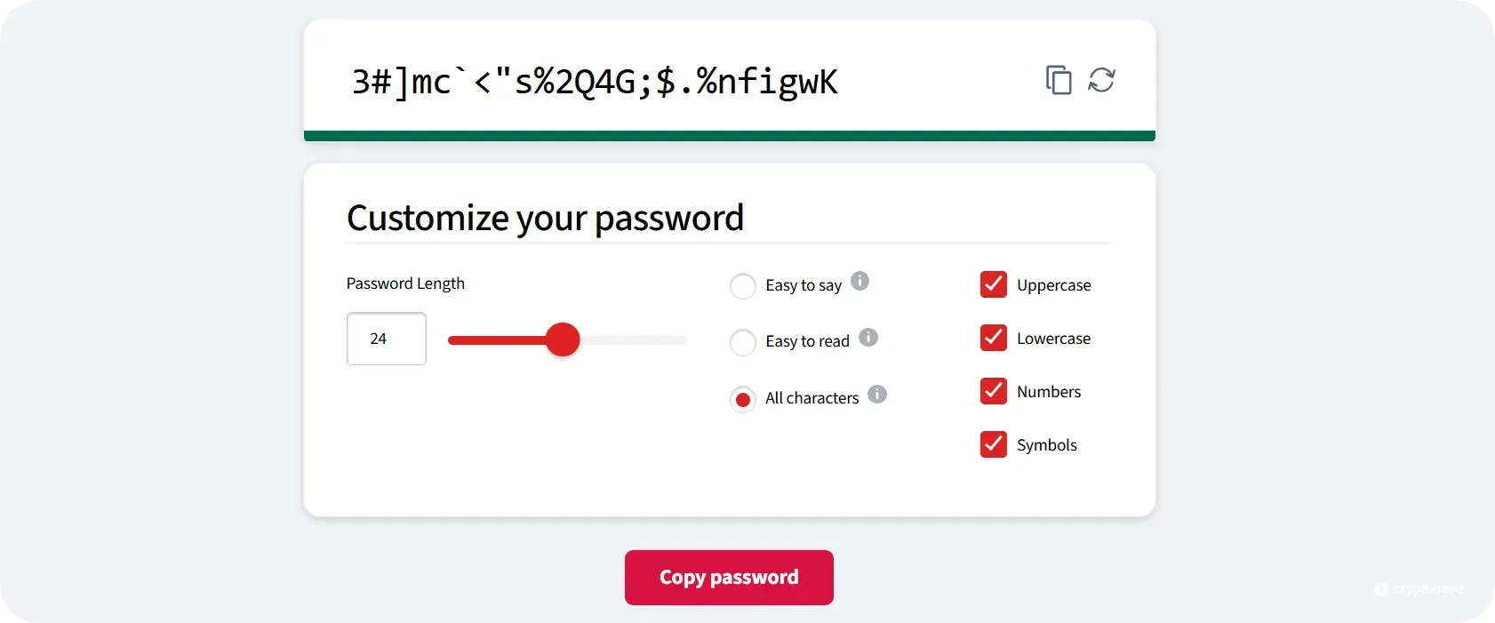 create strong passwords