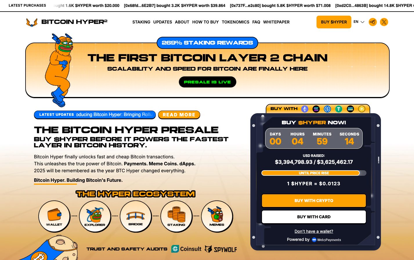 Bitcoin Hyper ($HYPER) mulai mencuri perhatian di sektor altcoin sebagai proyek inovatif yang menggabungkan budaya viral meme dengan teknologi Layer 2 berbasis Bitcoin. Tujuan utama dari proyek ini adalah meningkatkan kecepatan transaksi dan skalabilitas sambil menyuntikkan unsur hiburan ke dalam ekosistem Bitcoin, sekaligus membuka beragam potensi penggunaan baru untuk aplikasi berbasis BTC.