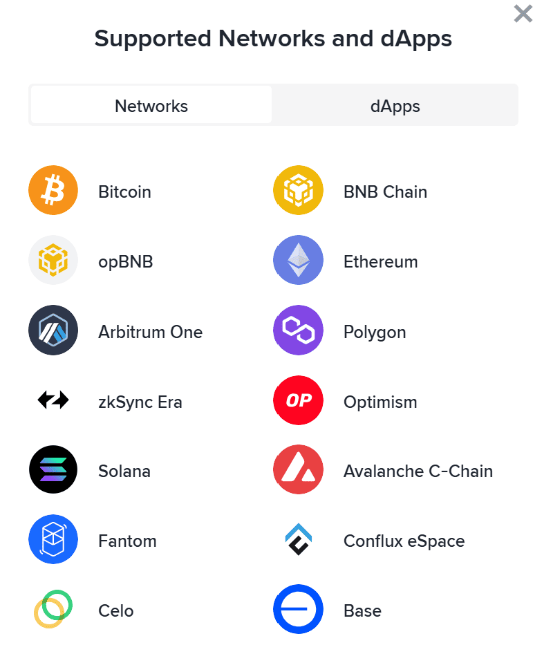 Binance Wallet Supported Networks