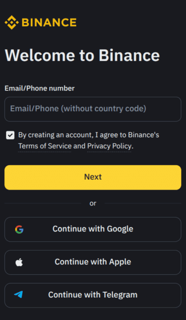 Create a Binance Account
