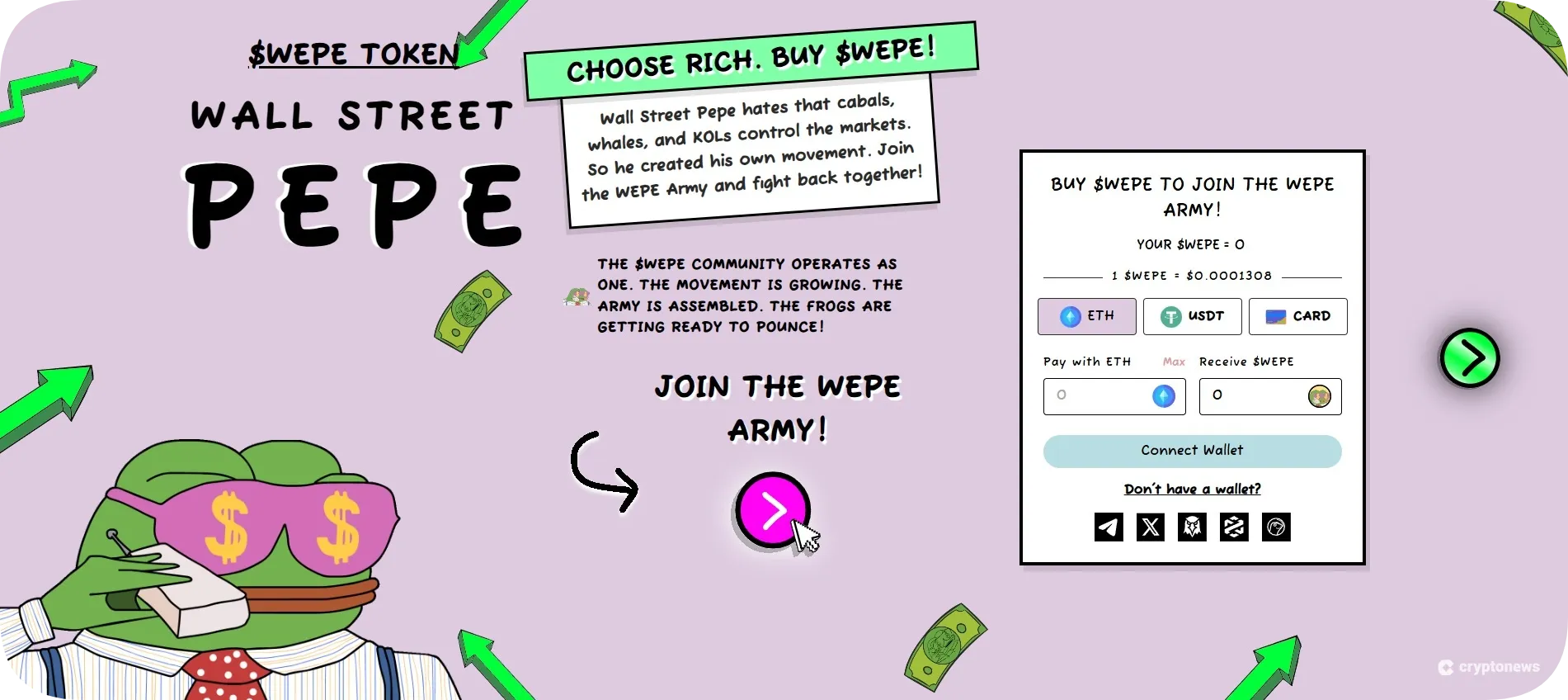 Wall Street Pepe page