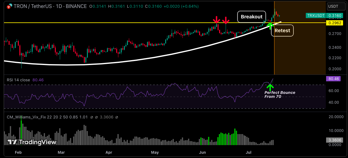 TRON Generates $2M Daily With over $600B Stablecoin Volume – Can TRX Explode to $1?