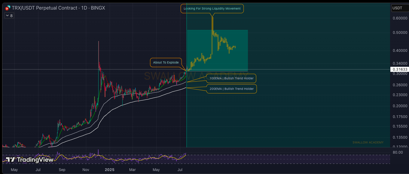 TRON Generates $2M Daily With over $600B Stablecoin Volume – Can TRX Explode to $1?