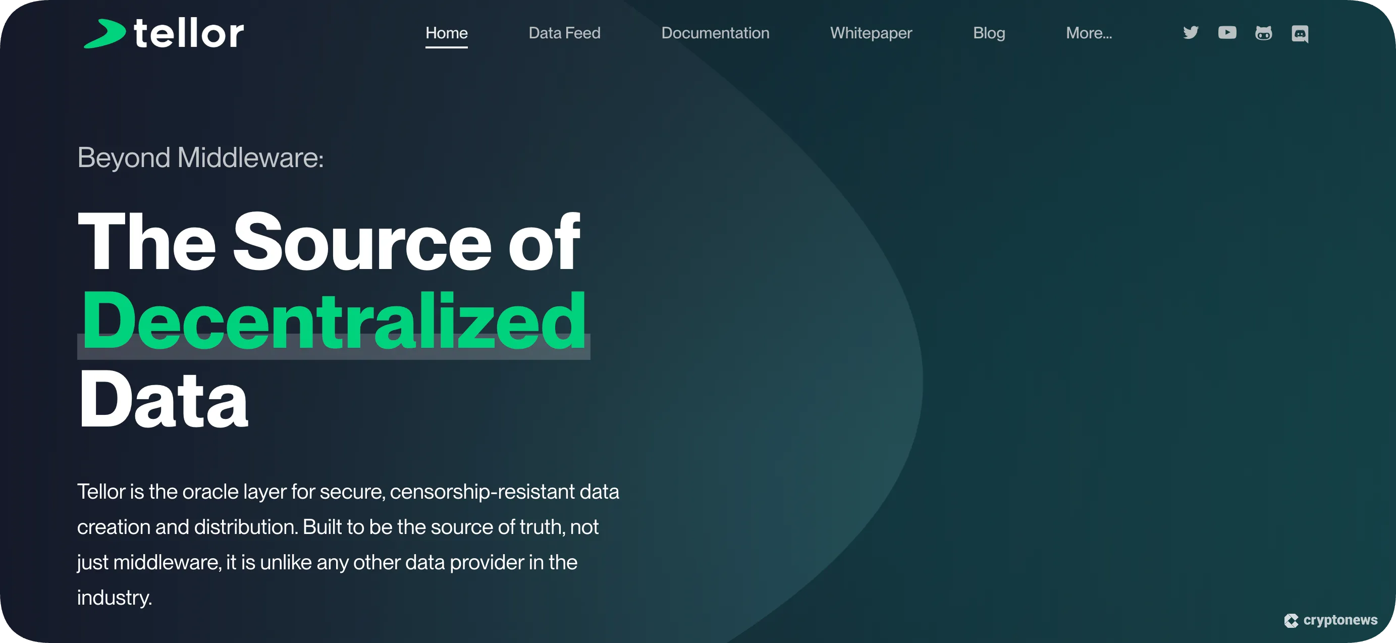 homepage of oracle tellor