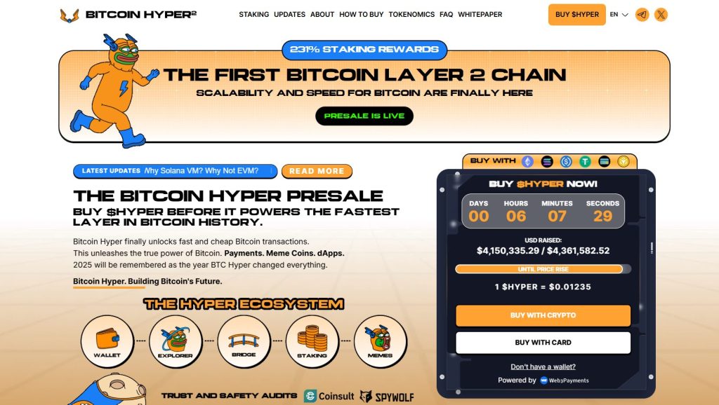 Bitcoin Hyper presale website.