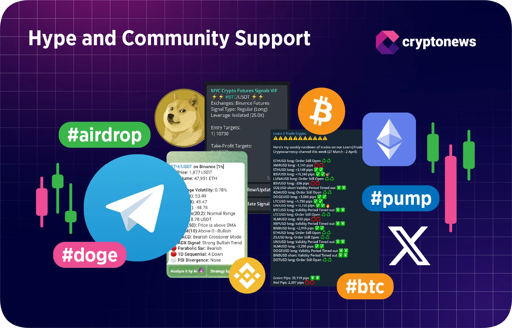 hype and community support in shitcoins